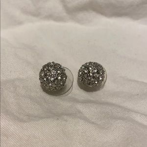 Diamond ball earrings